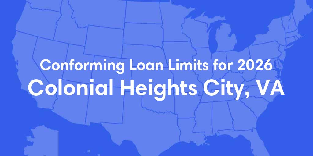 Colonial Heights City County, VA Conforming Loan Limits for 2026