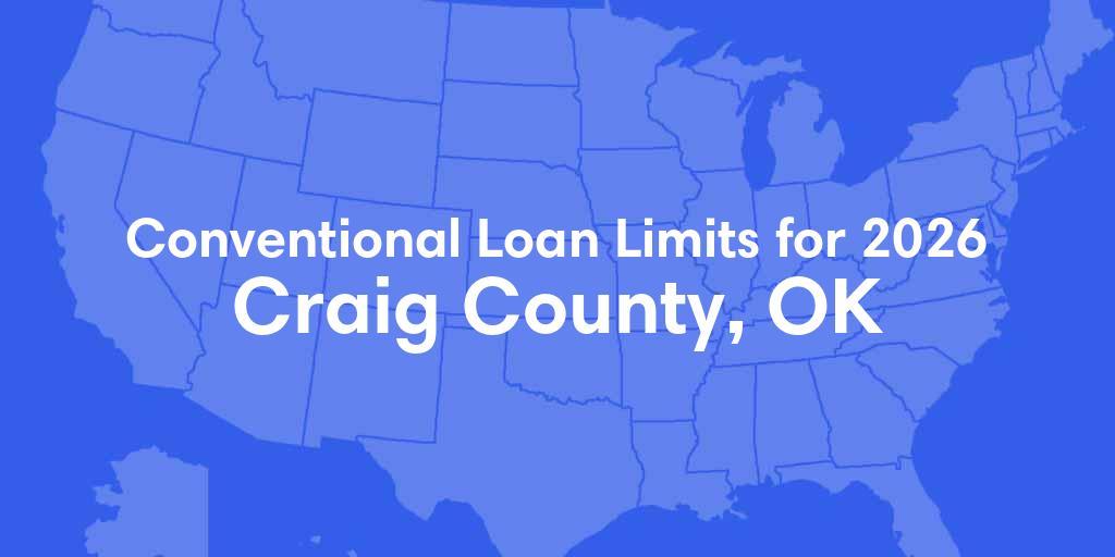 Craig County, OK Conventional Loan Limits for 2026