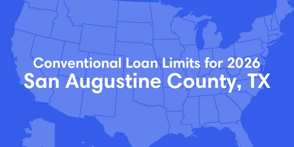 San Augustine County, TX Conventional Loan Limits for 2026