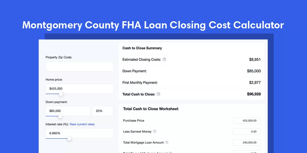 Montgomery County, AL FHA Loan Closing Cost Calculator Montgomery County, AL FHA Loan Closing Cost Calculator
