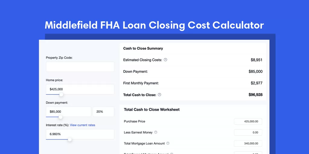 Middlefield, CT FHA Loan Closing Cost Calculator Middlefield, CT FHA Loan Closing Cost Calculator