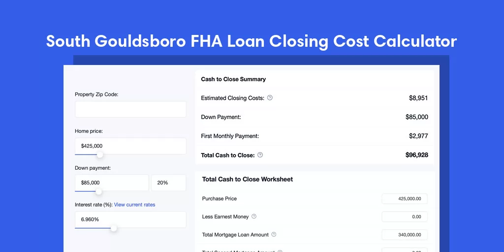 South Gouldsboro, ME FHA Loan Closing Cost Calculator South Gouldsboro, ME FHA Loan Closing Cost Calculator