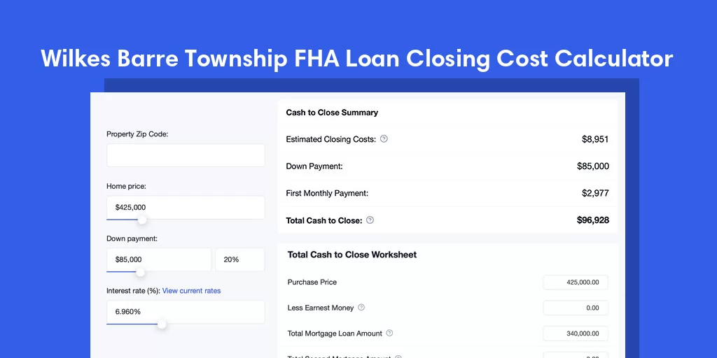 Wilkes Barre Township, PA FHA Loan Closing Cost Calculator Wilkes Barre Township, PA FHA Loan Closing Cost Calculator
