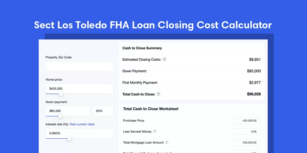 Sect Los Toledo, PR FHA Loan Closing Cost Calculator Sect Los Toledo, PR FHA Loan Closing Cost Calculator