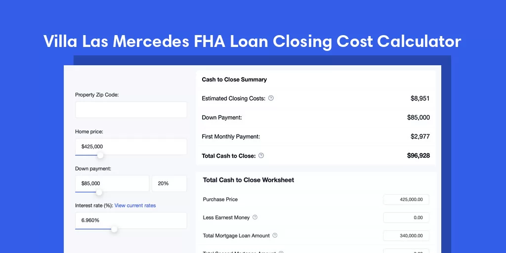 Villa Las Mercedes, PR FHA Loan Closing Cost Calculator Villa Las Mercedes, PR FHA Loan Closing Cost Calculator