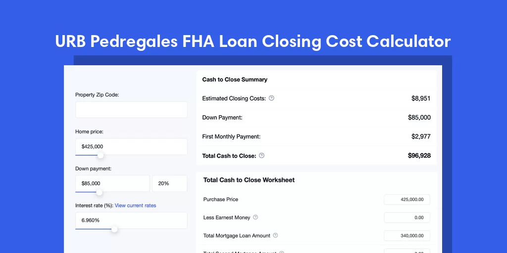 URB Pedregales, PR FHA Loan Closing Cost Calculator URB Pedregales, PR FHA Loan Closing Cost Calculator