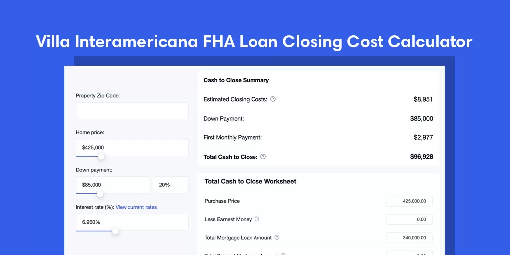 Villa Interamericana, PR FHA Loan Closing Cost Calculator Villa Interamericana, PR FHA Loan Closing Cost Calculator