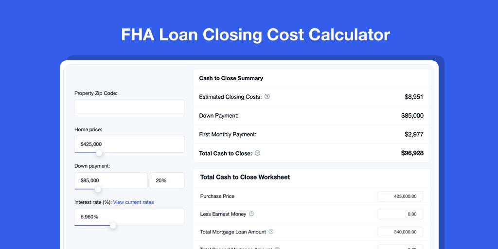 FHA Loan Closing Cost Calculator