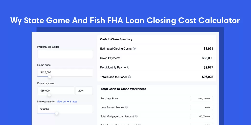 Wy State Game And Fish, WY FHA Loan Closing Cost Calculator