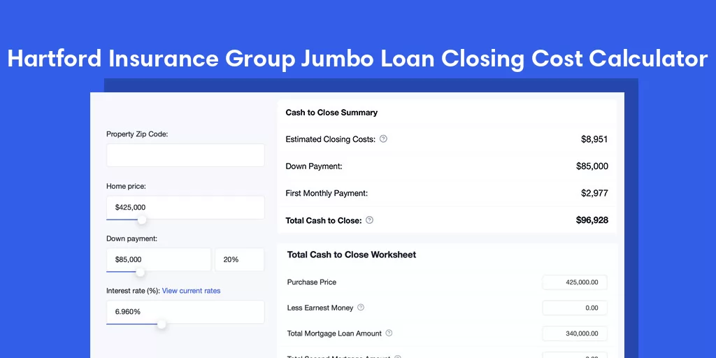 Hartford Insurance Group, CT Jumbo Loan Closing Cost Calculator Hartford Insurance Group, CT Jumbo Loan Closing Cost Calculator