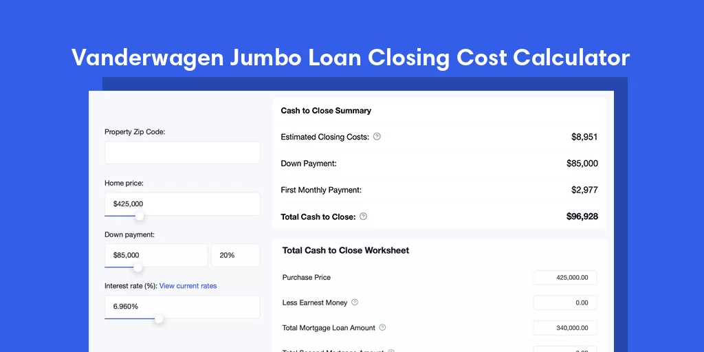 Vanderwagen, NM Jumbo Loan Closing Cost Calculator Vanderwagen, NM Jumbo Loan Closing Cost Calculator