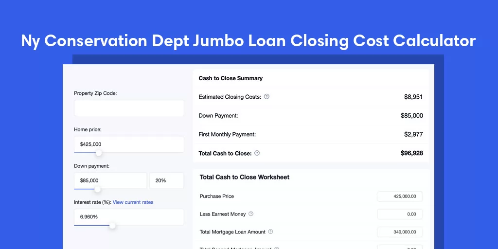 Ny Conservation Dept, NY Jumbo Loan Closing Cost Calculator