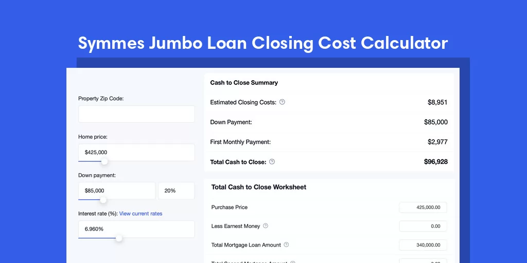 Symmes, OH Jumbo Loan Closing Cost Calculator