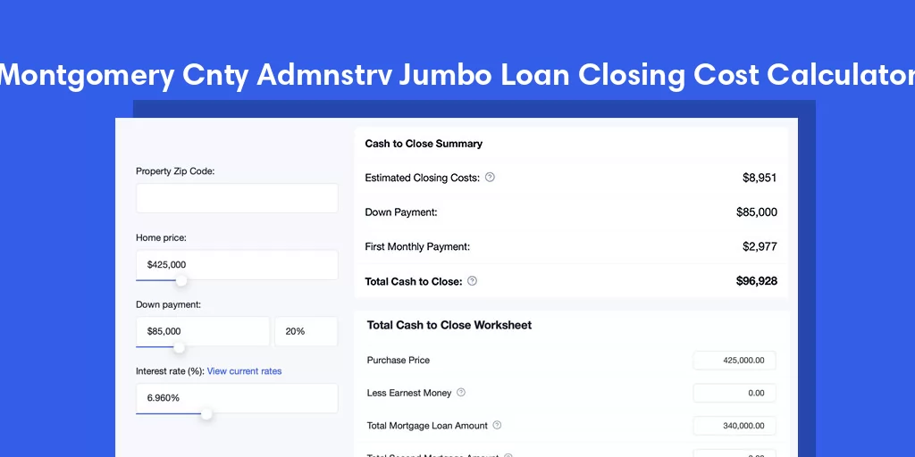 Montgomery Cnty Admnstrv, OH Jumbo Loan Closing Cost Calculator Montgomery Cnty Admnstrv, OH Jumbo Loan Closing Cost Calculator