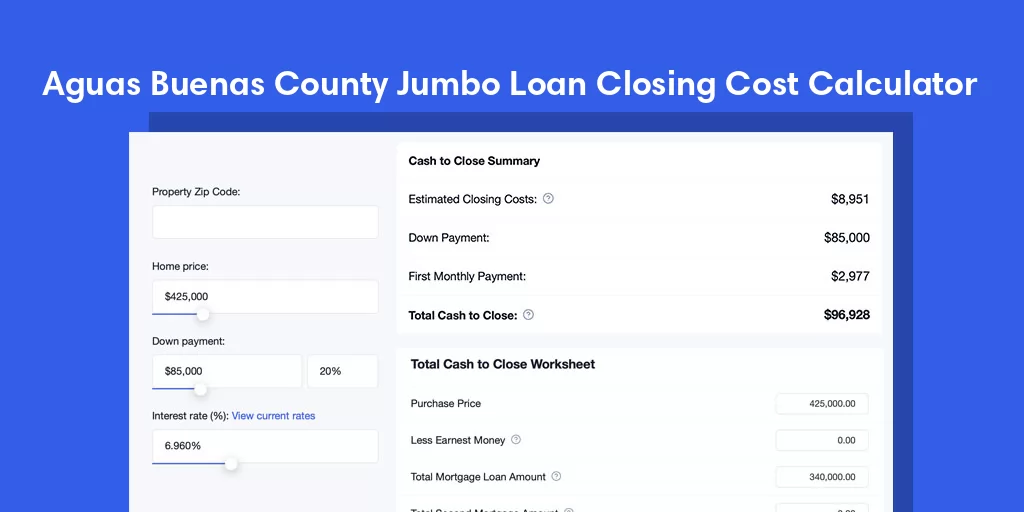 Aguas Buenas County, PR Jumbo Loan Closing Cost Calculator Aguas Buenas County, PR Jumbo Loan Closing Cost Calculator