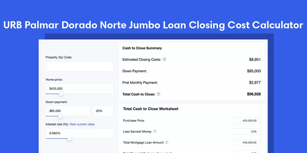 URB Palmar Dorado Norte, PR Jumbo Loan Closing Cost Calculator URB Palmar Dorado Norte, PR Jumbo Loan Closing Cost Calculator