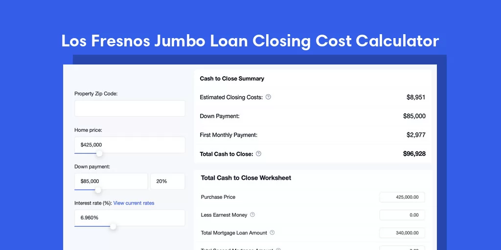 Los Fresnos, TX Jumbo Loan Closing Cost Calculator Los Fresnos, TX Jumbo Loan Closing Cost Calculator