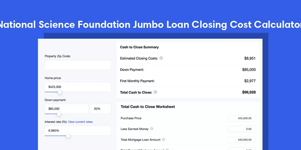 National Science Foundation, VA Jumbo Loan Closing Cost Calculator National Science Foundation, VA Jumbo Loan Closing Cost Calculator