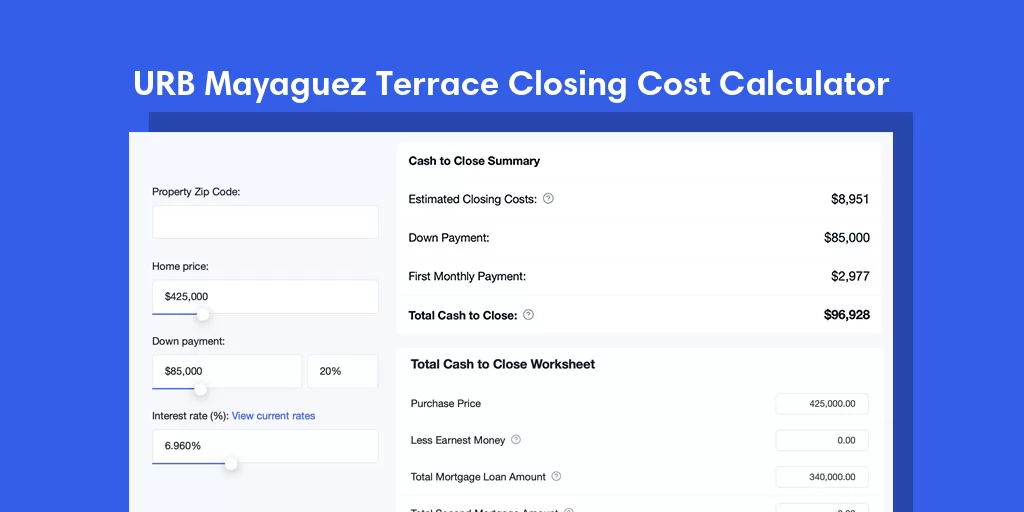 URB Mayaguez Terrace, PR Mortgage Closing Cost Calculator URB Mayaguez Terrace, PR Mortgage Closing Cost Calculator