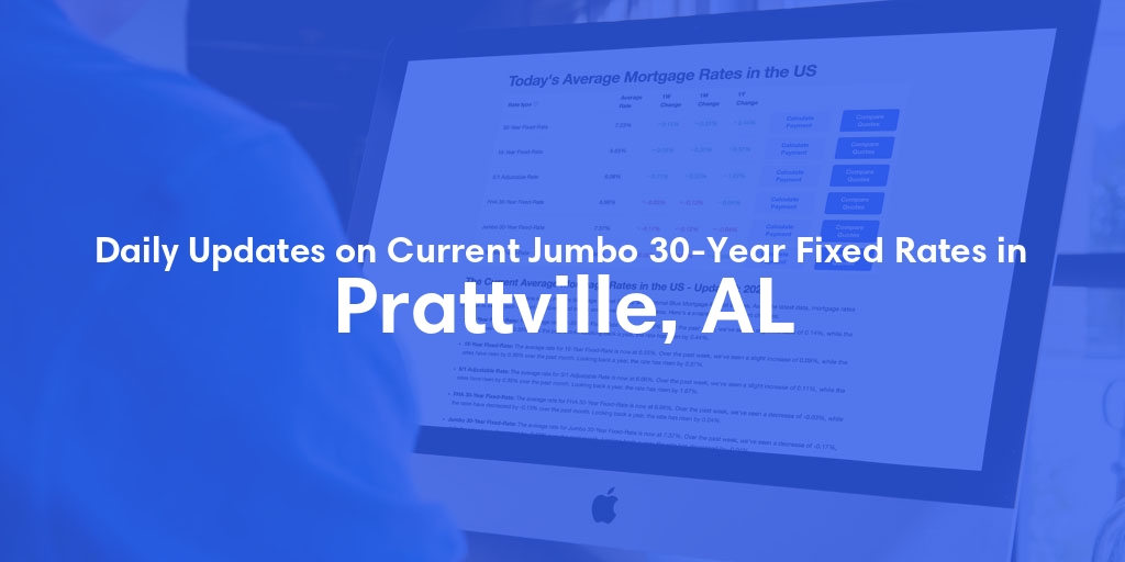 The Current Average Jumbo 30-Year Fixed Mortgage Rates in Prattville, AL - Updated: Sun, May 19, 2024