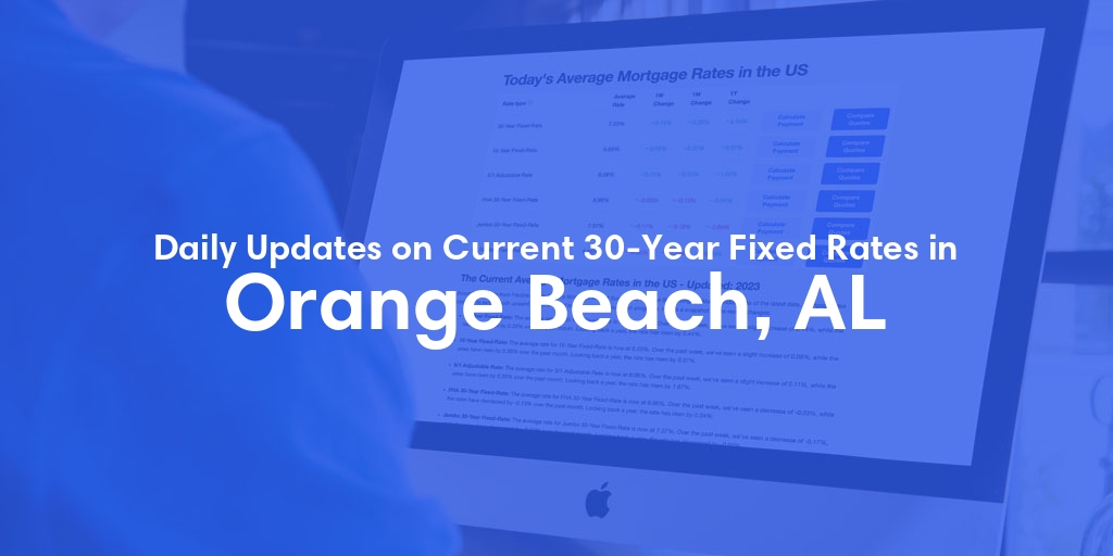 The Current Average 30-Year Fixed Mortgage Rates in Orange Beach, AL - Updated: Tue, May 14, 2024