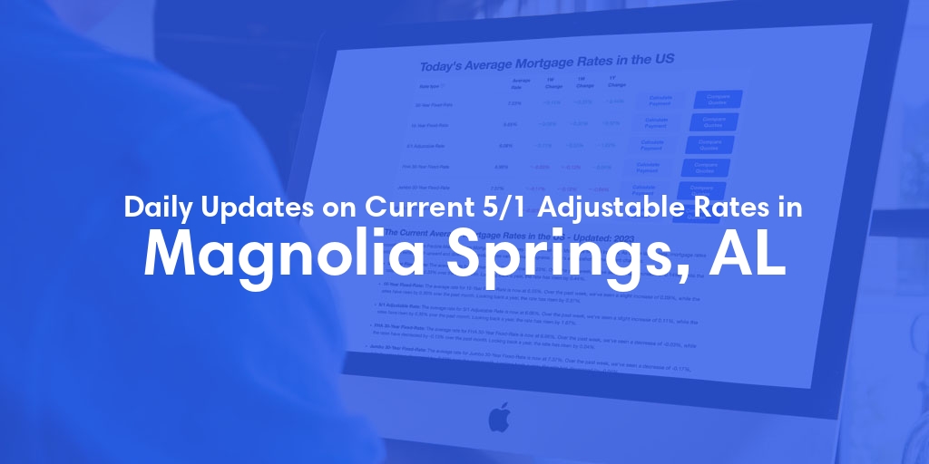 The Current Average 5/1 Adjustable Mortgage Rates in Magnolia Springs, AL - Updated: Mon, May 13, 2024