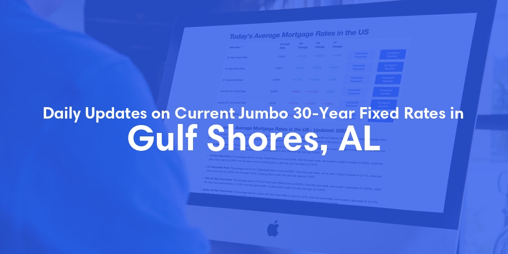 The Current Average Jumbo 30-Year Fixed Mortgage Rates in Gulf Shores, AL - Updated: Wed, May 15, 2024