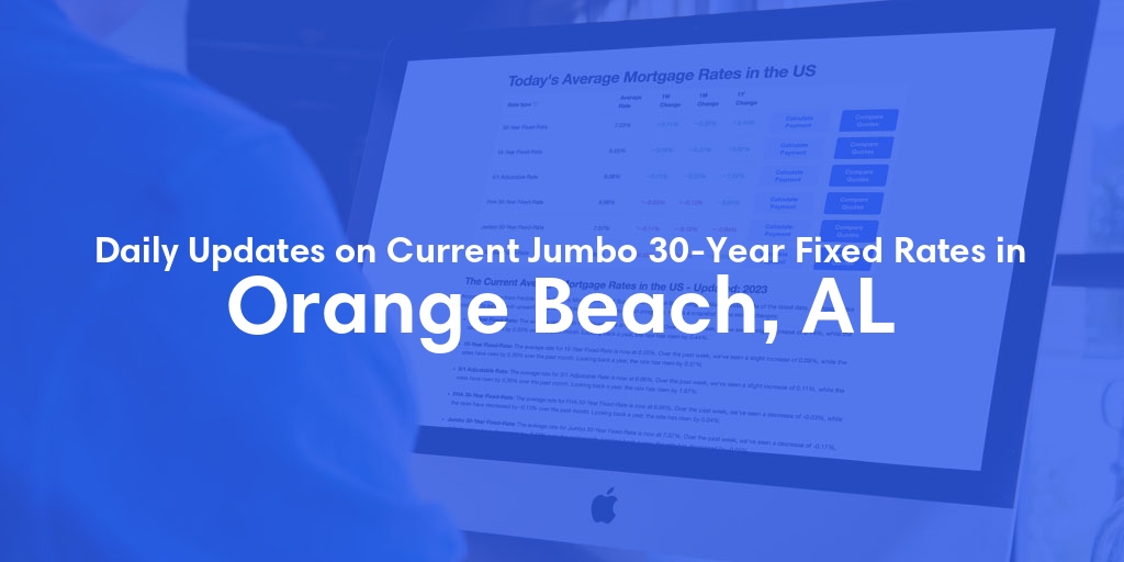 The Current Average Jumbo 30-Year Fixed Mortgage Rates in Orange Beach, AL - Updated: Tue, May 14, 2024