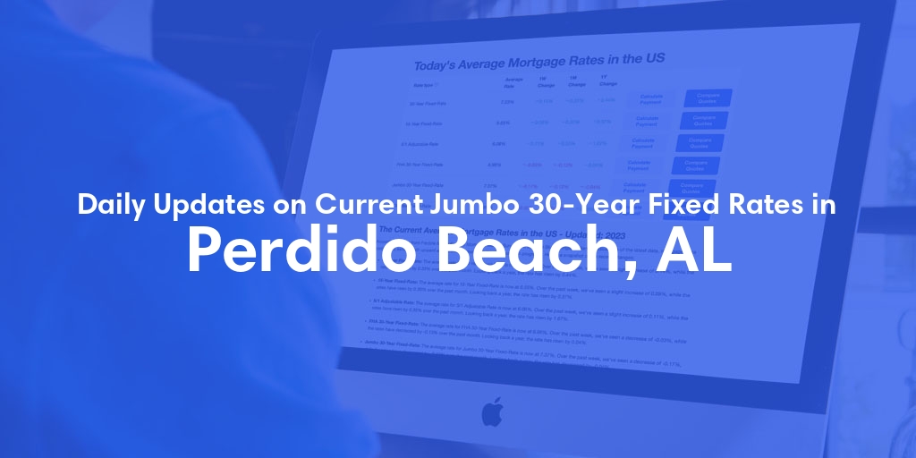 The Current Average Jumbo 30-Year Fixed Mortgage Rates in Perdido Beach, AL - Updated: Wed, May 15, 2024