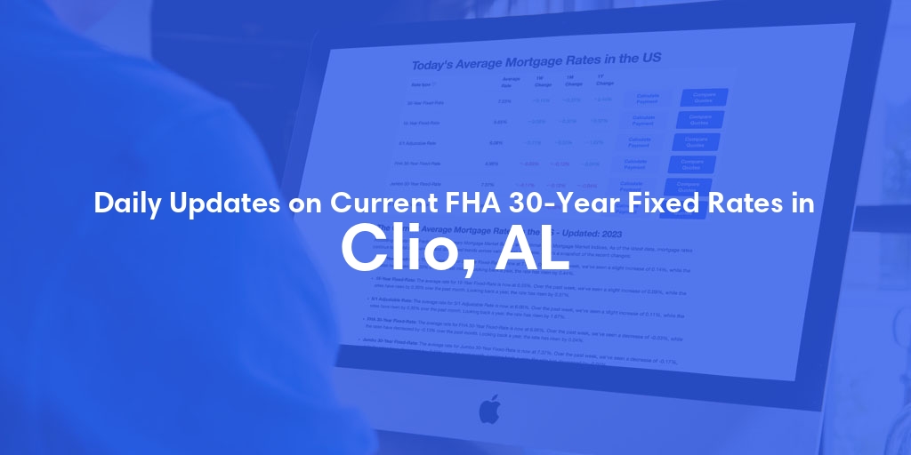 The Current Average FHA 30-Year Fixed Mortgage Rates in Clio, AL - Updated: Sat, May 18, 2024