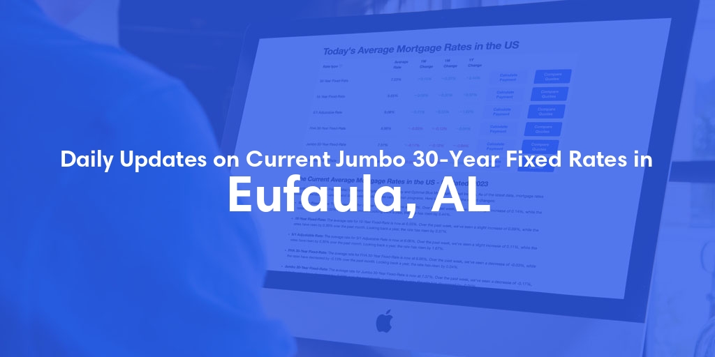 The Current Average Jumbo 30-Year Fixed Mortgage Rates in Eufaula, AL - Updated: Fri, May 17, 2024