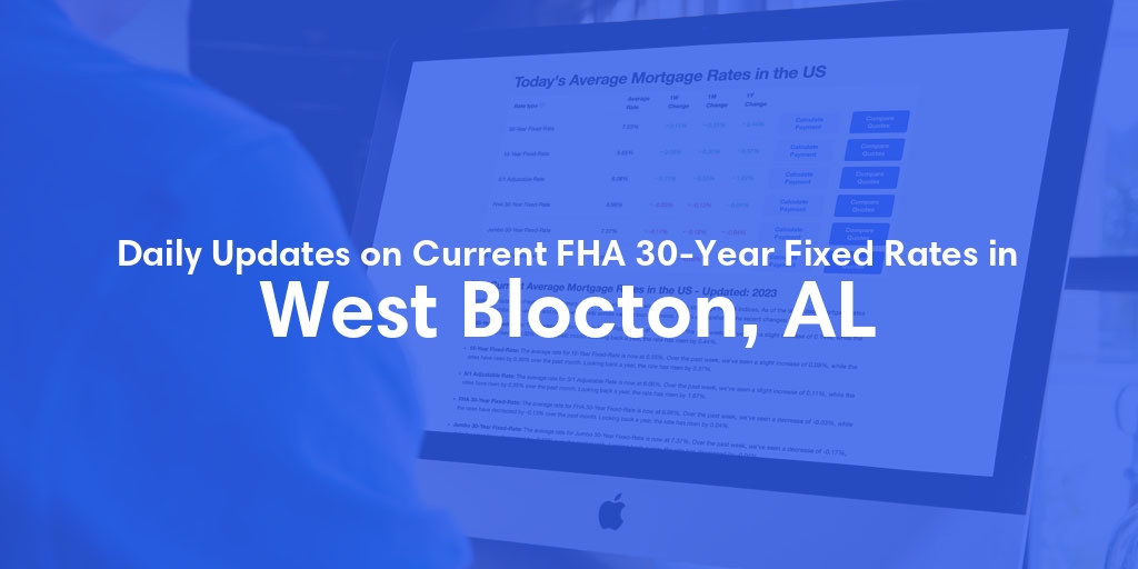 The Current Average FHA 30-Year Fixed Mortgage Rates in West Blocton, AL - Updated: Wed, May 8, 2024