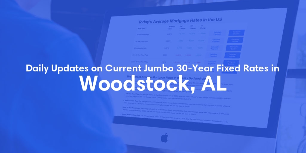 The Current Average Jumbo 30-Year Fixed Mortgage Rates in Woodstock, AL - Updated: Thu, May 9, 2024