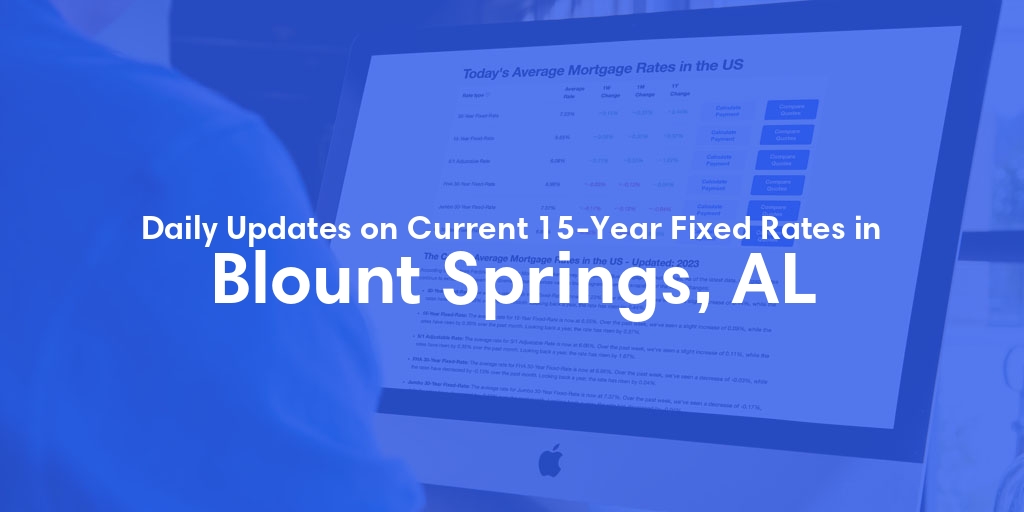 The Current Average 15-Year Fixed Mortgage Rates in Blount Springs, AL - Updated: Sun, May 19, 2024