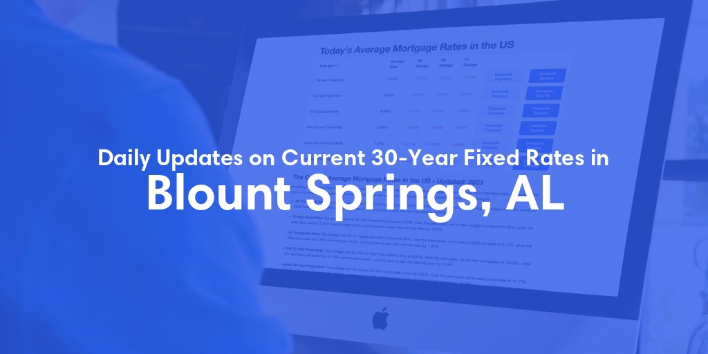 The Current Average 30-Year Fixed Mortgage Rates in Blount Springs, AL - Updated: Sat, May 18, 2024