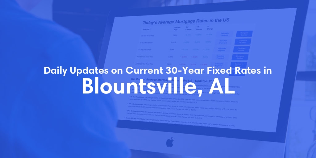 The Current Average 30-Year Fixed Mortgage Rates in Blountsville, AL - Updated: Fri, May 17, 2024