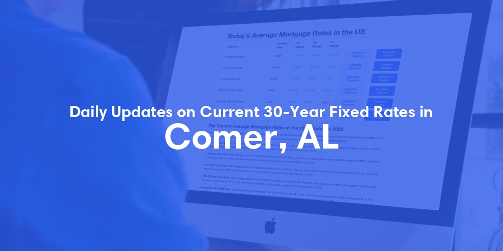 The Current Average 30-Year Fixed Mortgage Rates in Comer, AL - Updated: Mon, May 20, 2024