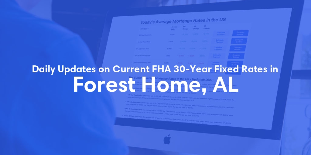 The Current Average FHA 30-Year Fixed Mortgage Rates in Forest Home, AL - Updated: Tue, May 21, 2024