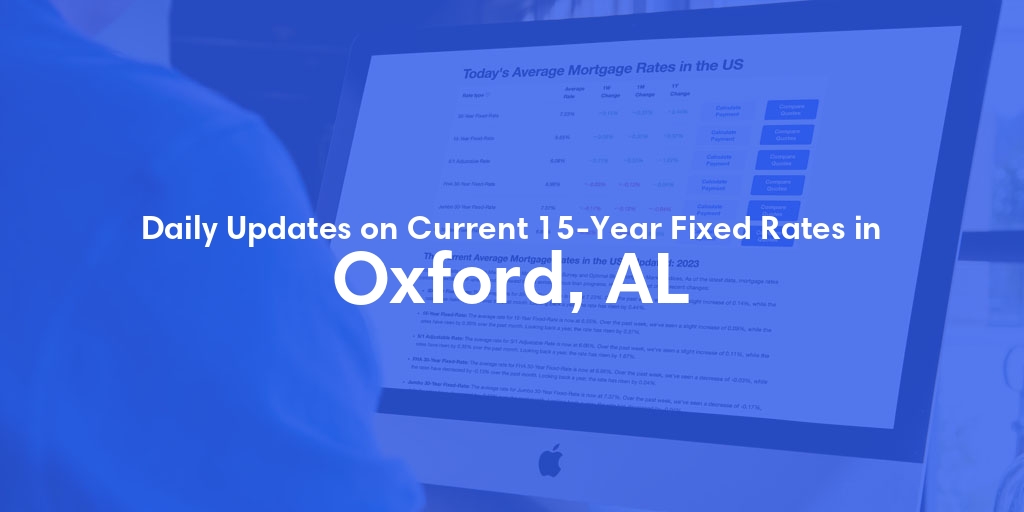 The Current Average 15-Year Fixed Mortgage Rates in Oxford, AL - Updated: Fri, May 17, 2024
