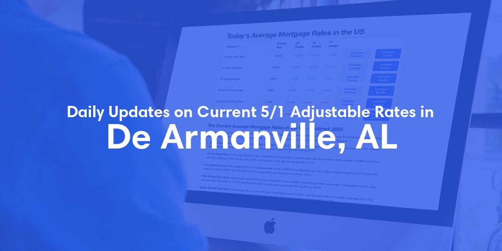 The Current Average 5/1 Adjustable Mortgage Rates in De Armanville, AL - Updated: Sat, May 18, 2024
