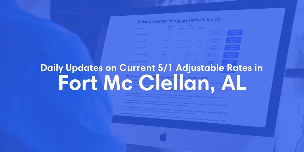 The Current Average 5/1 Adjustable Mortgage Rates in Fort Mc Clellan, AL - Updated: Sat, May 18, 2024