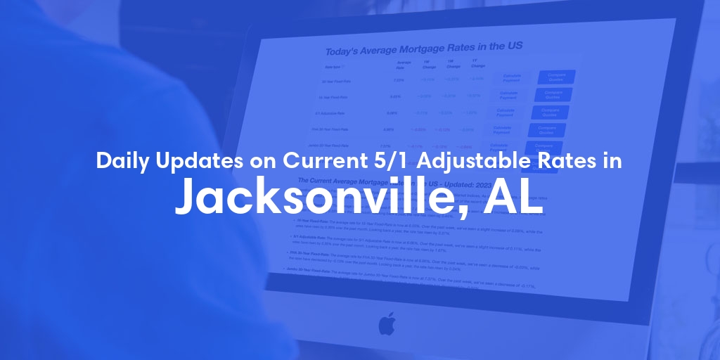 The Current Average 5/1 Adjustable Mortgage Rates in Jacksonville, AL - Updated: Wed, May 15, 2024
