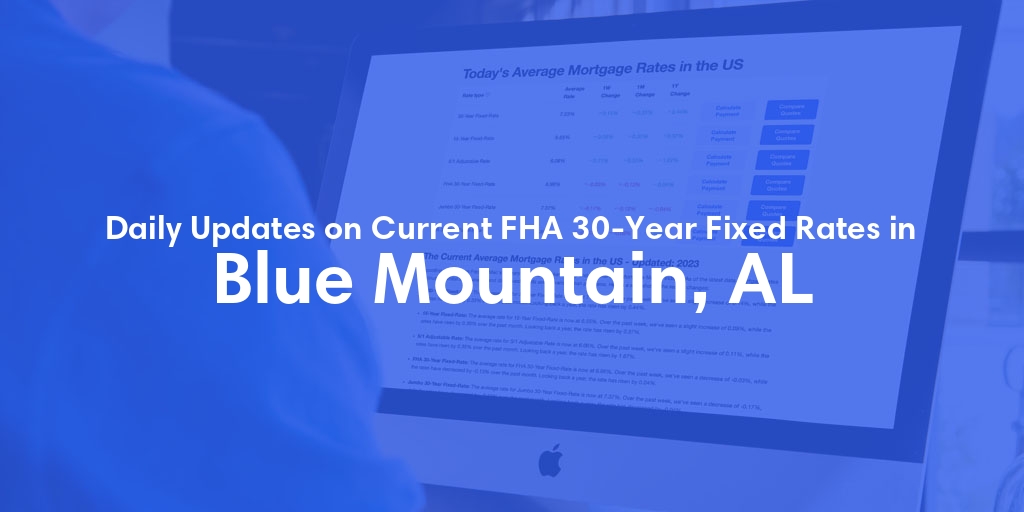 The Current Average FHA 30-Year Fixed Mortgage Rates in Blue Mountain, AL - Updated: Sat, May 18, 2024
