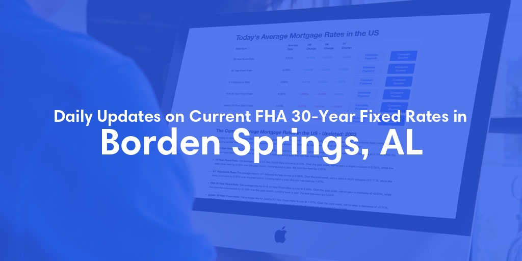The Current Average FHA 30-Year Fixed Mortgage Rates in Borden Springs, AL - Updated: Wed, May 15, 2024