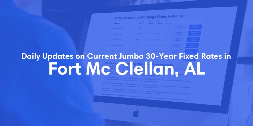 The Current Average Jumbo 30-Year Fixed Mortgage Rates in Fort Mc Clellan, AL - Updated: Fri, May 17, 2024