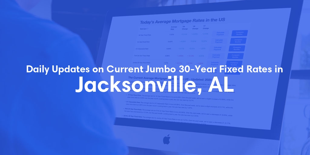 The Current Average Jumbo 30-Year Fixed Mortgage Rates in Jacksonville, AL - Updated: Wed, May 15, 2024