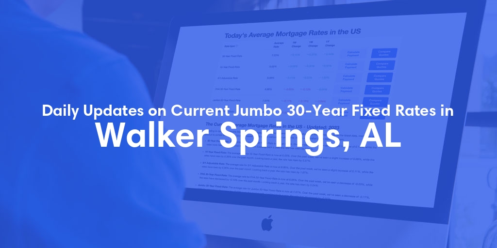The Current Average Jumbo 30-Year Fixed Mortgage Rates in Walker Springs, AL - Updated: Thu, May 16, 2024