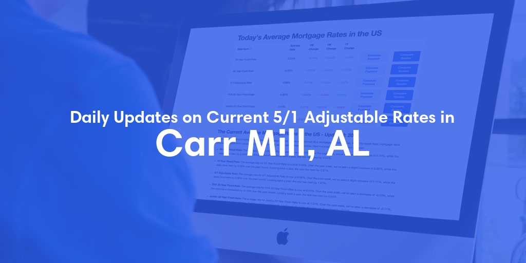The Current Average 5/1 Adjustable Mortgage Rates in Carr Mill, AL - Updated: Tue, May 14, 2024