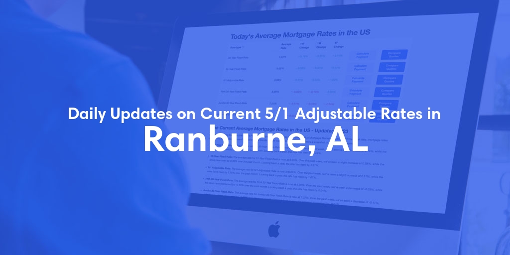 The Current Average 5/1 Adjustable Mortgage Rates in Ranburne, AL - Updated: Fri, May 24, 2024