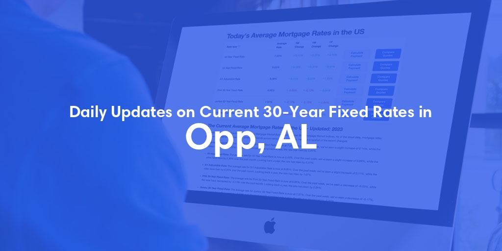 The Current Average 30-Year Fixed Mortgage Rates in Opp, AL - Updated: Sat, May 18, 2024